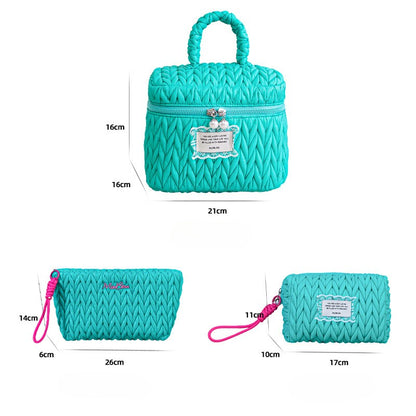 Solid Color Large Capacity Padded Make Up Bag