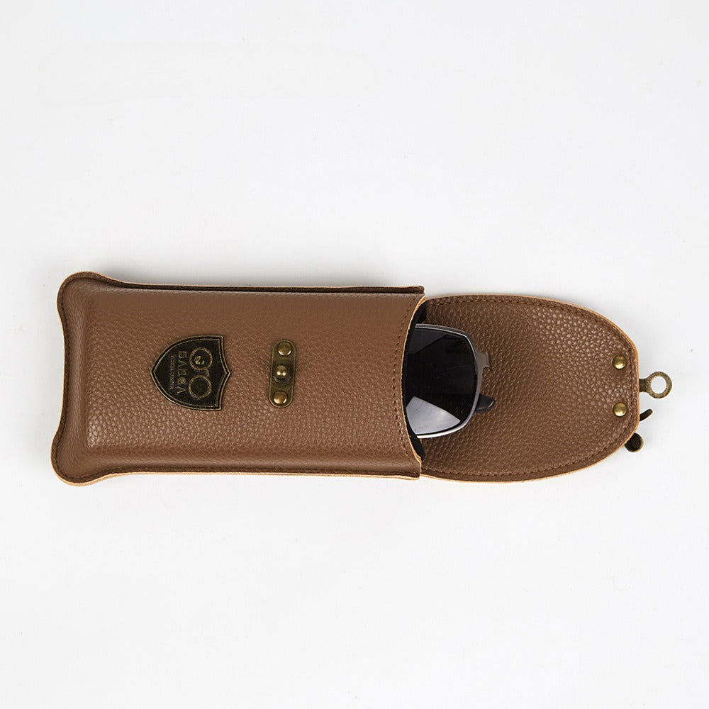 Portable Simple PU Leather Sunglasses Case