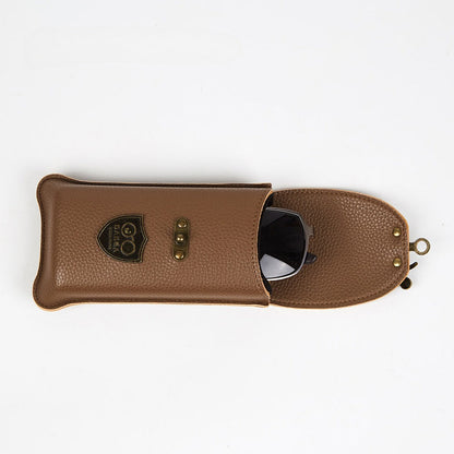 Portable Simple PU Leather Sunglasses Case