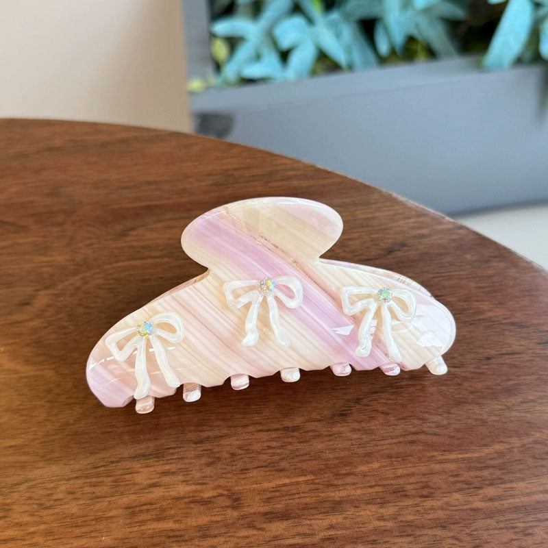 Elegant Bow Rhinestone Acetate Hair Claw