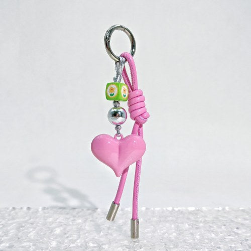 Simple Braided Heart Keychain Bag Charms