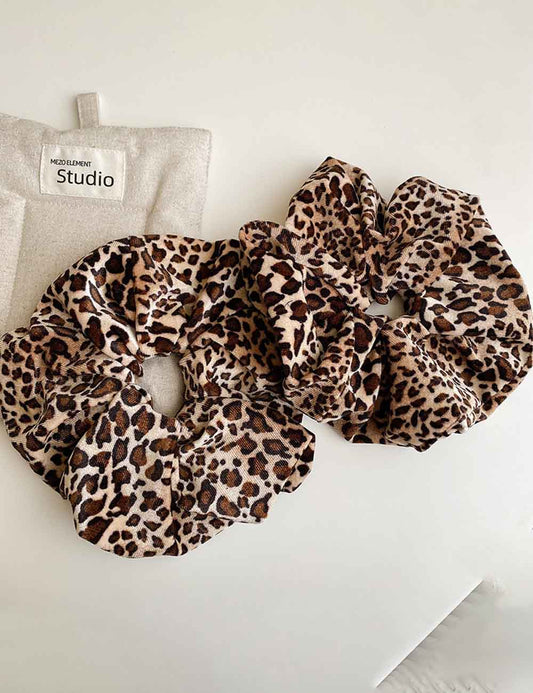 Retro Leopard Print Elastic Hair Tie
