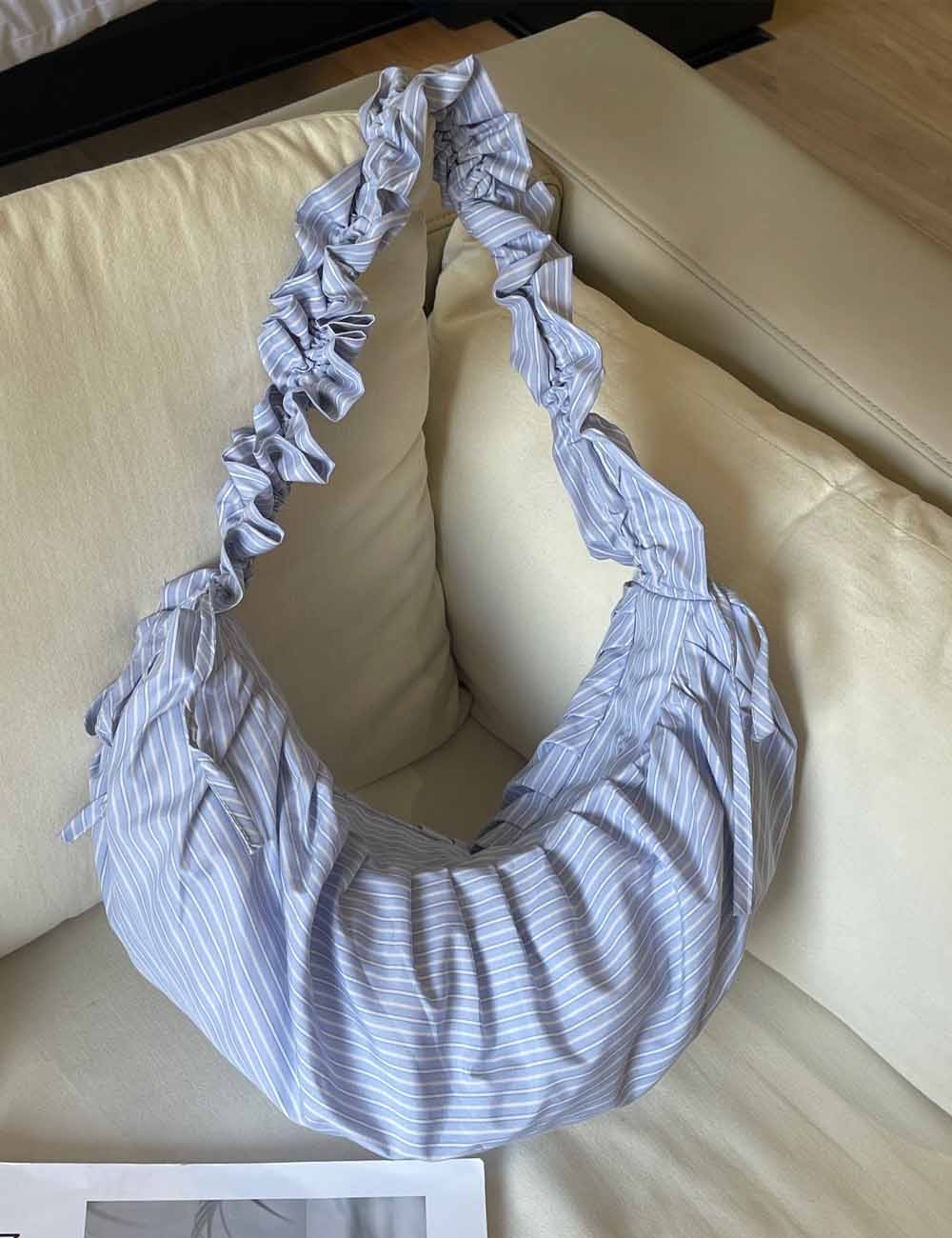 Striped Color Contrast Large Capacity Crossbody Bag