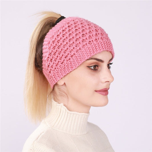 Solid Color Knitted Warm Ear Protection Beanie