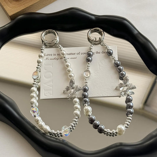 Luxury Pearl Crystal Beaded Keychain Charm