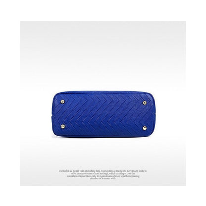 6-Piece Solid Color Embossed Handbag Set