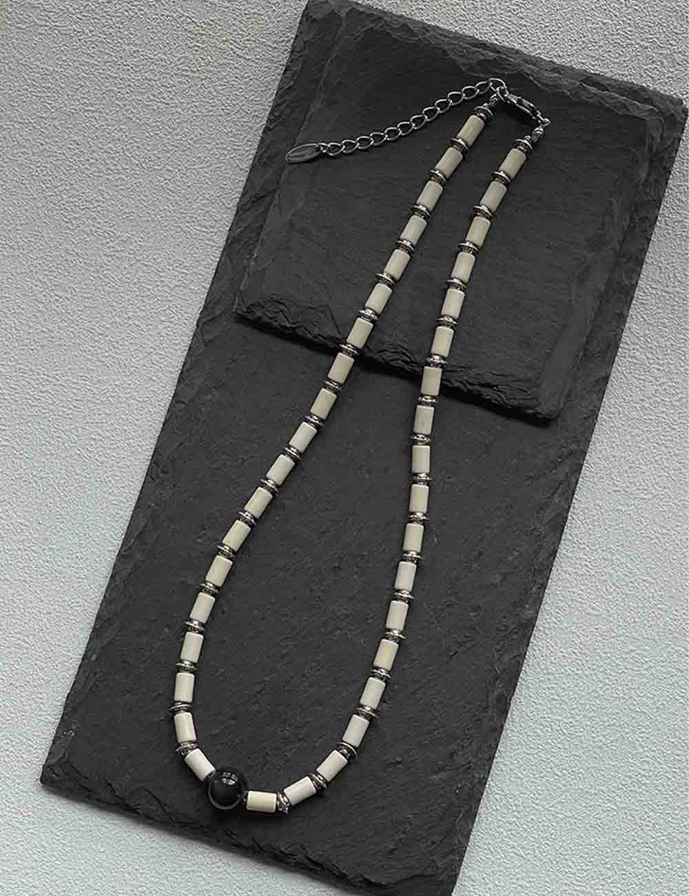 Minimalist White Turquoise Beaded Choker Necklace