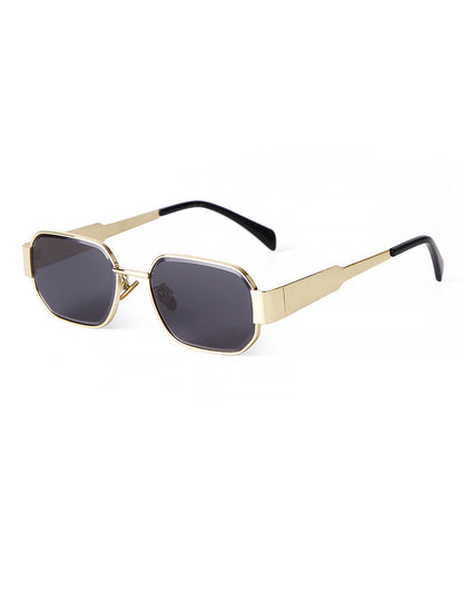 Retro Geometric Metal Frame Sunglasses
