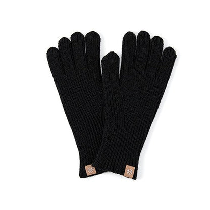 Solid Color Simple Ribbed Lengthen Knit Gloves