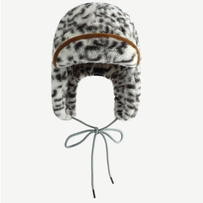 Leopard Print Plushed Warm Hat
