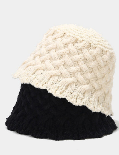 Vintage Twist Crochet Knit Bucket Hat