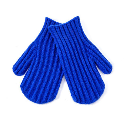Cute Solid Color Ribbed Simple Knit Gloves