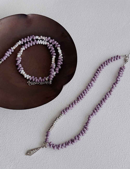 Vintage Czech Beads Clover Pendant Necklace