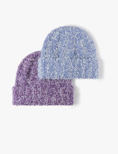 Soft Fuzzy Solid Color Thicken Knit Beanie