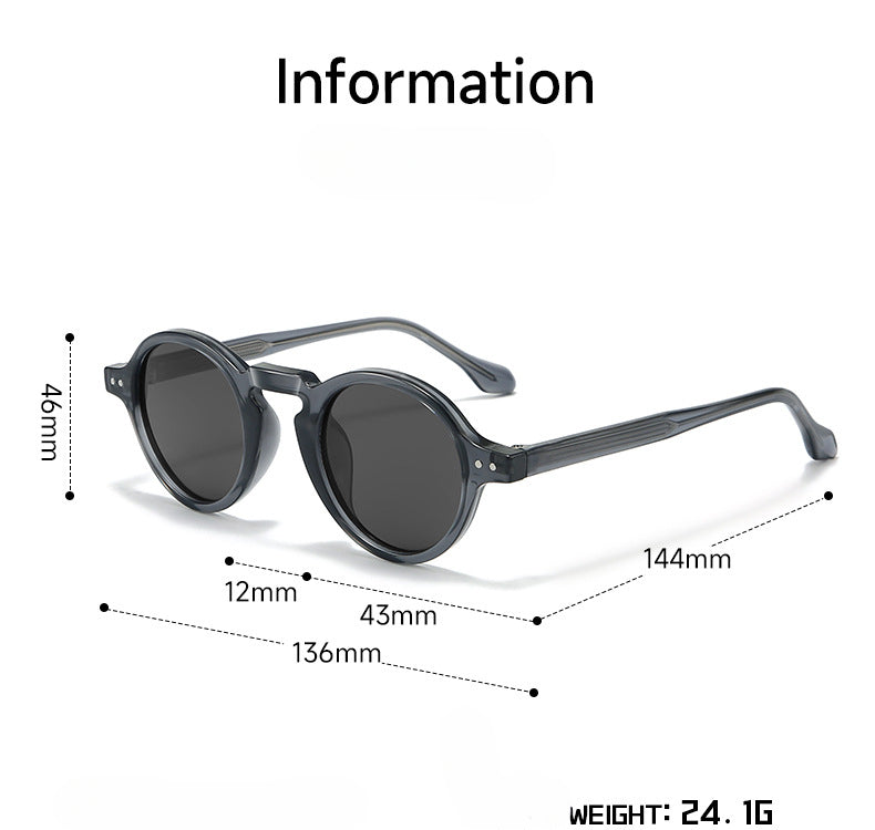 Retro Round Narrow Polarized Sunglasses