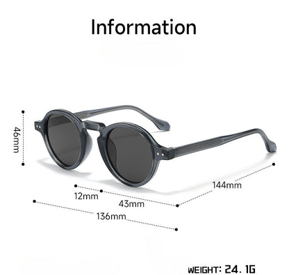 Retro Round Narrow Polarized Sunglasses