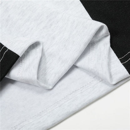 Color Block Foam Print Short Sleeve Tee