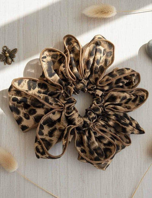 Retro Flower Leopard Print Elastic Hair Scrunchies
