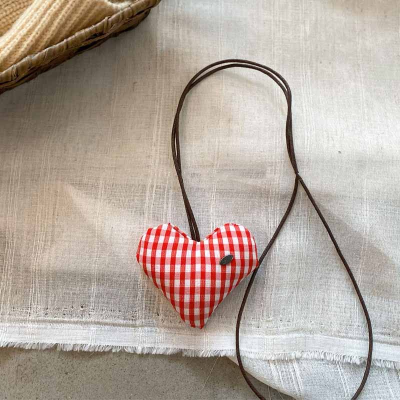 Cute Color Block Heart Keychain Bag Charm