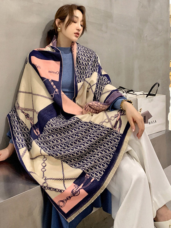 Imitation Cashmere Printed Double-Side Shawl Scarf