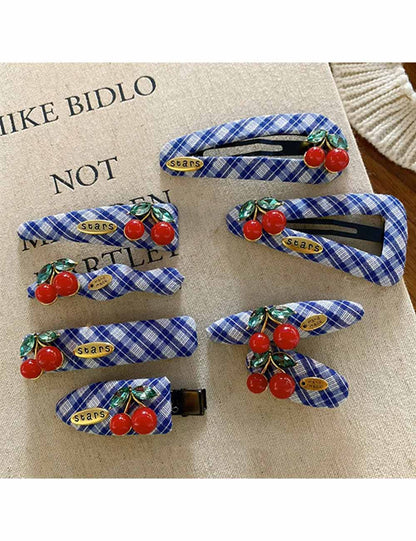 Cute Cherry Plaid Sweet Hair Clips