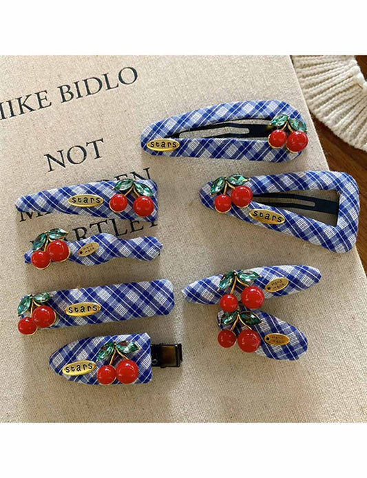 Cute Cherry Plaid Sweet Hair Clips
