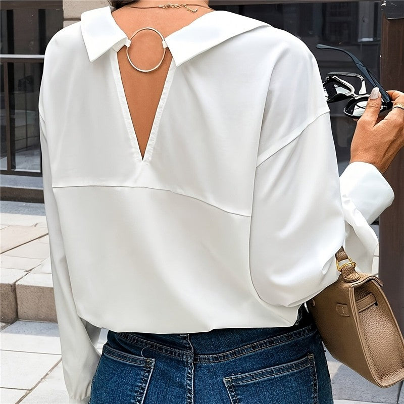 Solid Color Button Down Long Sleeve Shirt