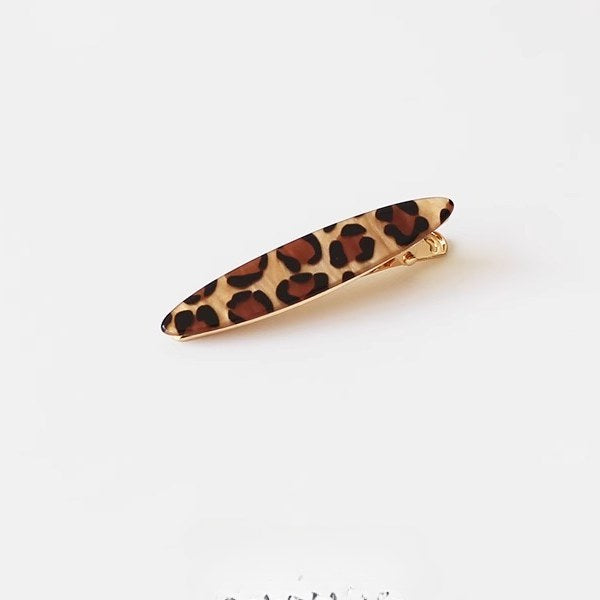 Leopard Print Wove Hair Clips