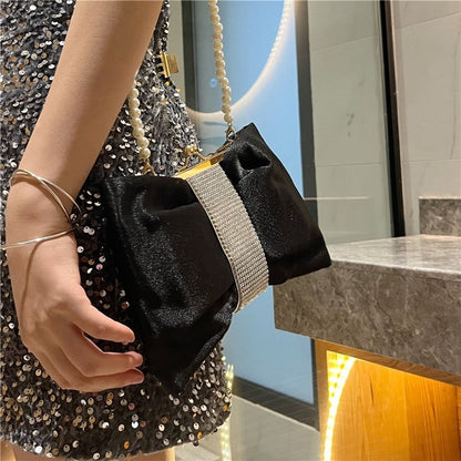 Rhinestone Bow Evening Clutch