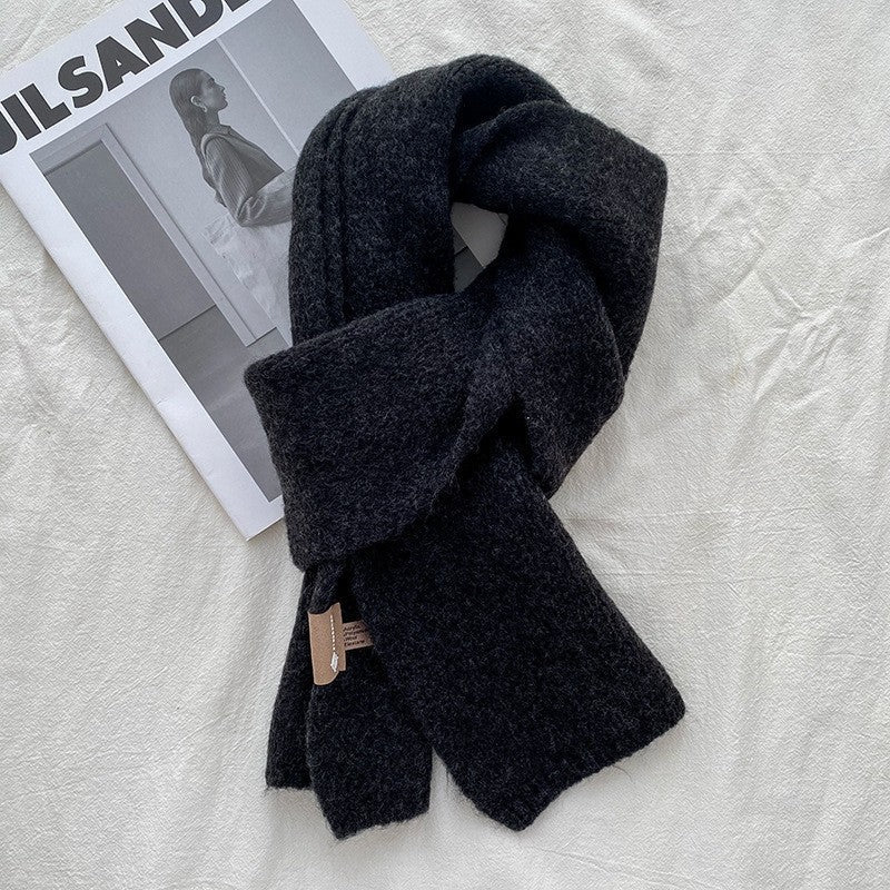 Solid Color Knitted Woolen Scarf
