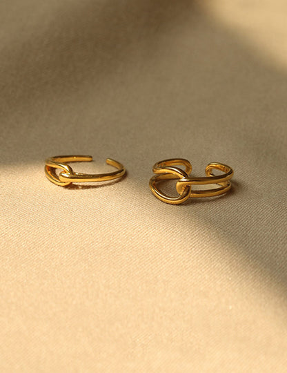 Minimalist Knot Adjustable Open Ring