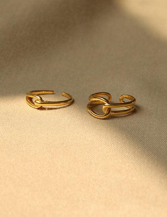 Minimalist Knot Adjustable Open Ring