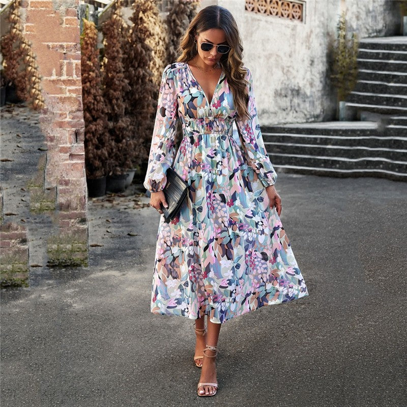 Bohemian Resort Casual Printed Long Skirt