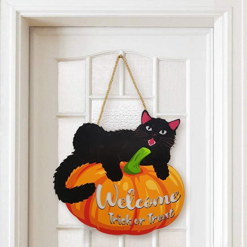 Pumpkin Black Cat Light Wall Decor Painting