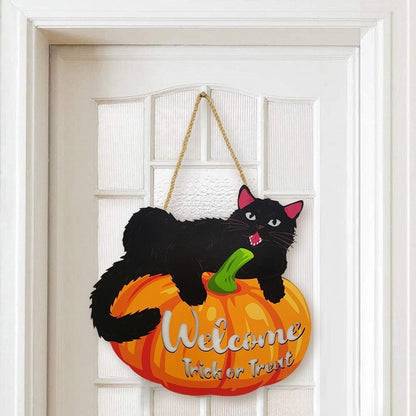Pumpkin Black Cat Light Wall Decor Painting