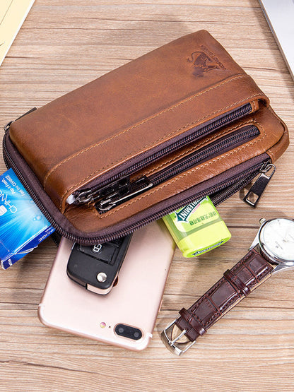 Business Zipper Multi-layer Pocket Purse Crossbody Bag