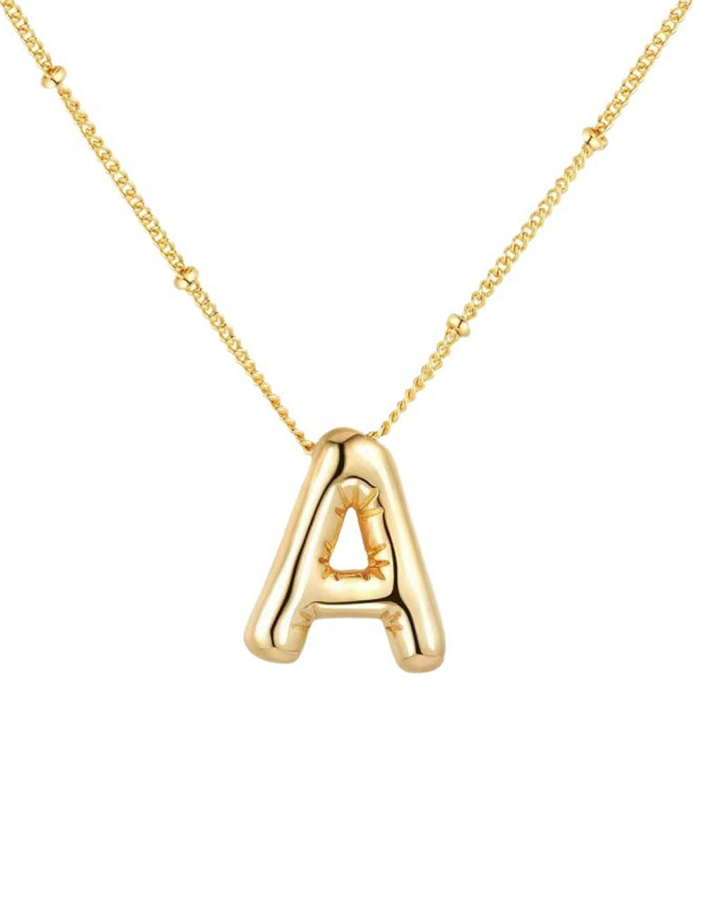Gold Plated Letter Pendant Necklace