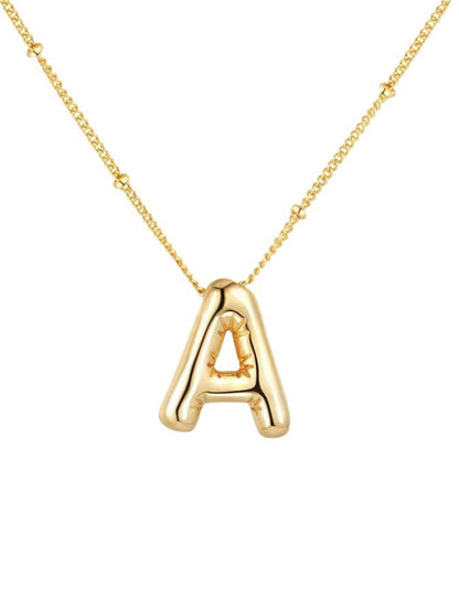 Gold Plated Letter Pendant Necklace
