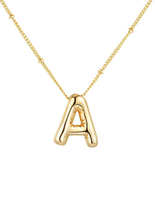 Gold Plated Letter Pendant Necklace