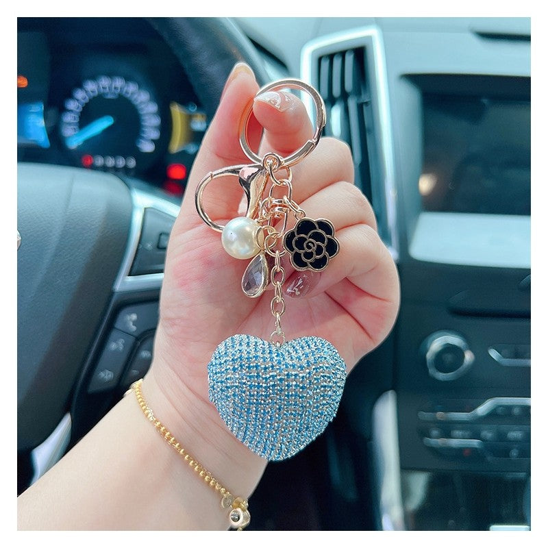 Full Diamond Heart Keychain Pendant