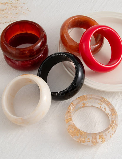 Wide Smooth Steet Acrylic Bracelets