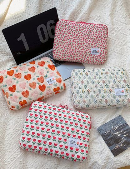 Flower Love Print Cute Laptop Ipad Bag