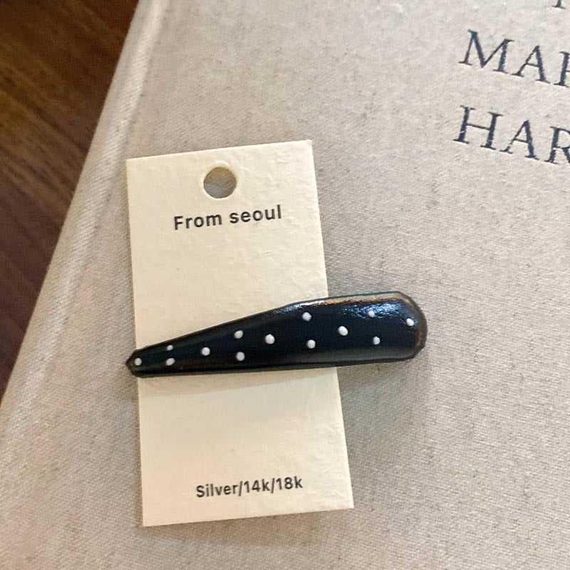 Simple Leather Heart Polka Dot Hair Clips