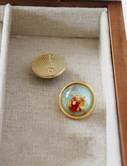 Nature Real Dried Flower Stud Earrings