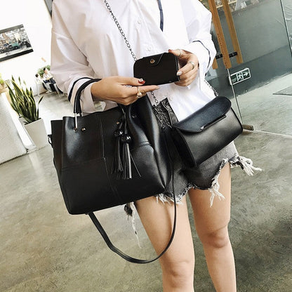 Three-Piece Bag With Tassels