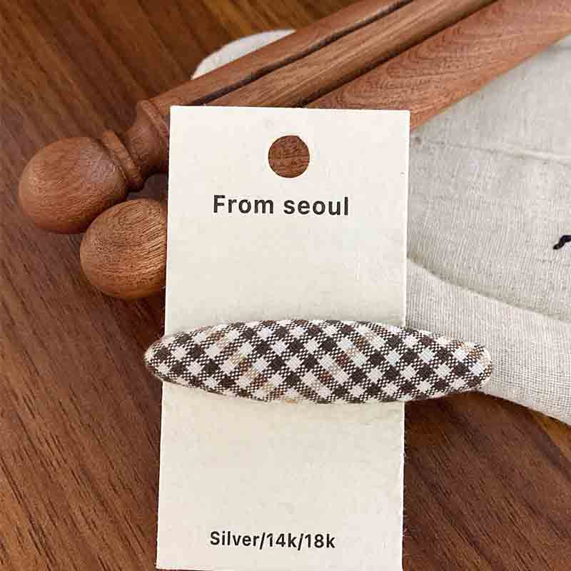 Simple Color Block Plaid Hair Clip