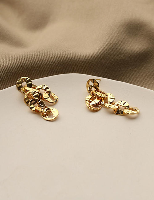 Trendy Retro Disc Drop Earrings Earrings