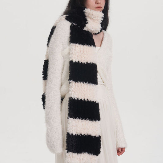 2+ Soft Cute Contrast Color Knit Scarves