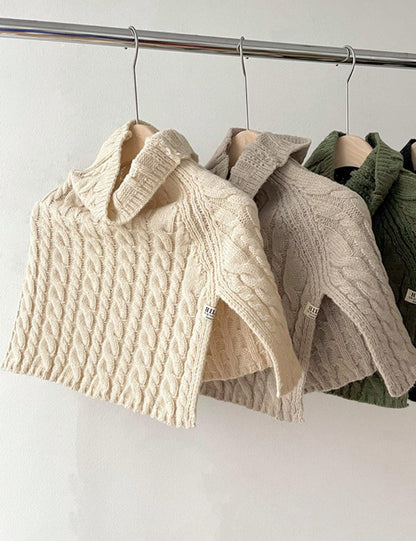 Twist Solid Color Split Pullover Knit Scarve