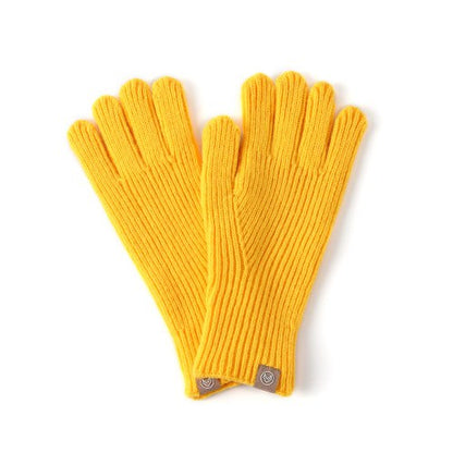 Solid Color Simple Ribbed Lengthen Knit Gloves